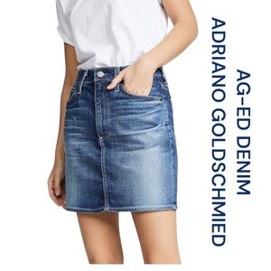 AG-ED DENIM ADRIANO GOLDSCHMIED The Vera Denim Mini Skirt, Size 28.